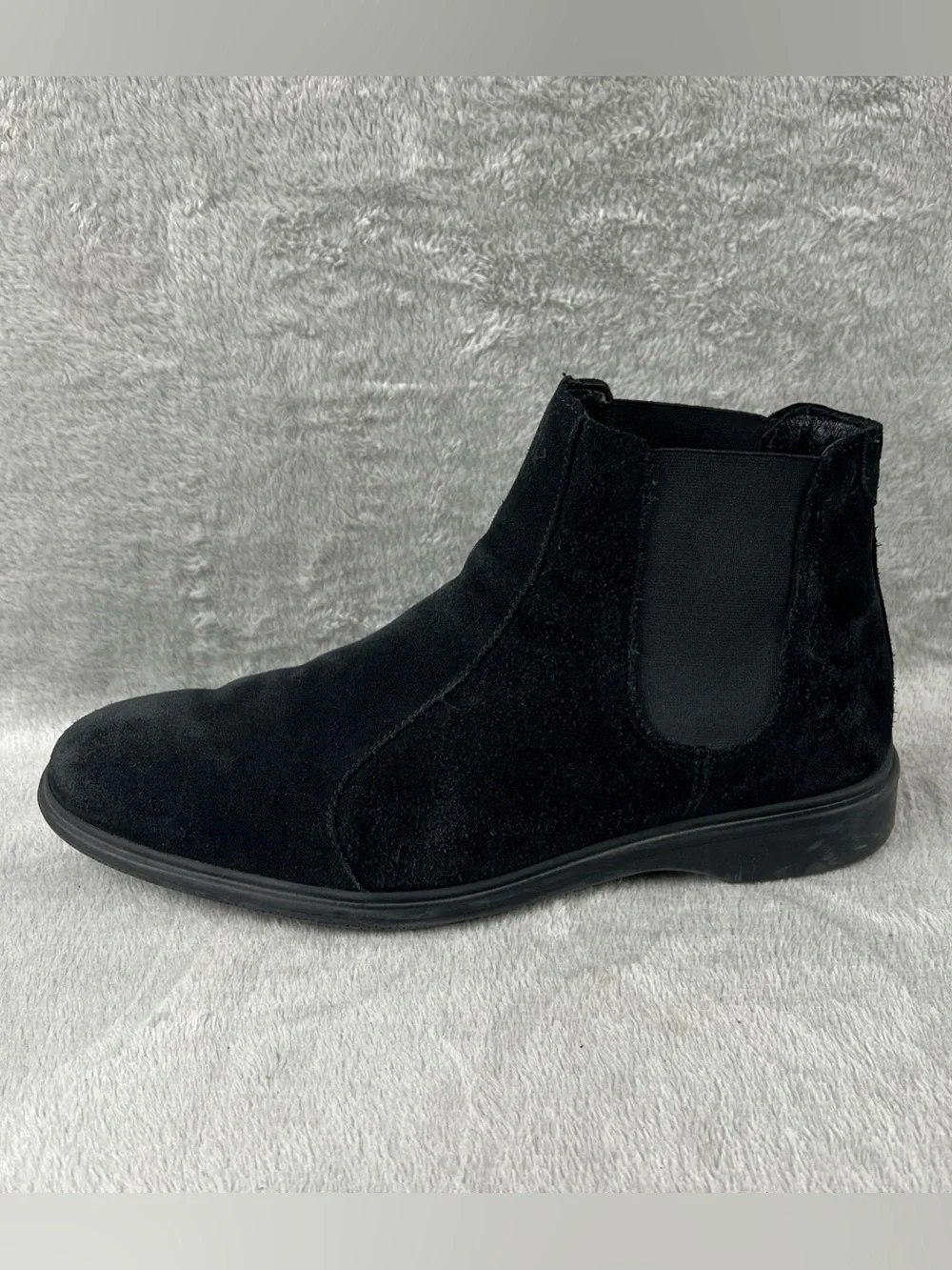 Amberjack Chelsea Boots Men's 10 M Black Suede Leather Ankle Stretch Comfort